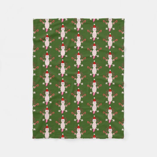 Couverture Polaire Mignons Axolotl de Noël (Devant)