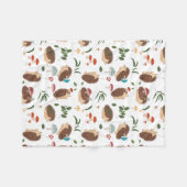 Couverture Polaire Mignons Champignons Hérisson Animaux Forestiers En (Devant (Horizontal))