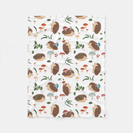 Couverture Polaire Mignons Champignons Hérisson Animaux Forestiers En (Devant)