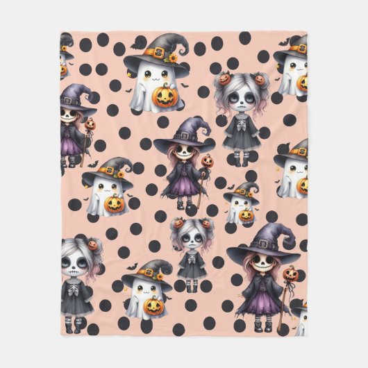 Couverture Polaire Mignons Effrayant Halloween drôle (Devant)