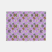 Couverture Polaire Mignons hiboux sur fond violet (Devant (Horizontal))