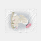 Couverture Polaire Mignons lapin et papillon. (Devant (Horizontal))