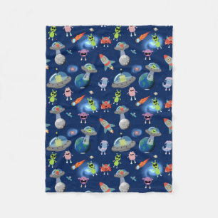 Couverture Polaire Mignons monstres aliens modernes motif espace enfa