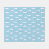 Couverture Polaire Mignons nuages pastel sur bleu ciel clair polaire (Devant (Horizontal))