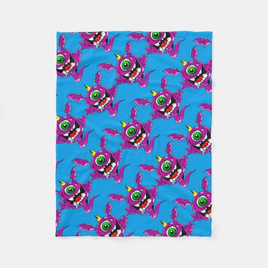 Couverture Polaire Mignons pourpres gens mangent Monster (Devant)