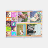 Couverture Polaire Mignons souvenirs de collage photo de famille pers (Devant (Horizontal))