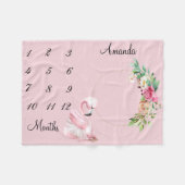 Couverture Polaire Milestone Ballerina Flamant rose Fleur Baby Keepsa (Devant (Horizontal))