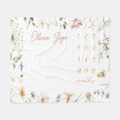 Couverture Polaire Milestone Blanket Girl Nom personnalisé Blanket Wi (Devant (Horizontal))