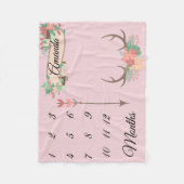 Couverture Polaire Milestone Chic Antler Flèches Fleurs Baby Keepsaké (Devant)