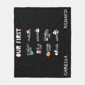 Couverture Polaire Milestone jumeaux mon premier Holiday moderne bébé (Devant)