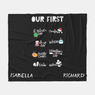 Couverture Polaire Milestone jumeaux mon premier Holiday moderne bébé