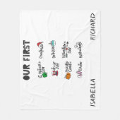 Couverture Polaire Milestone jumeaux mon premier Holiday moderne bébé (Devant)