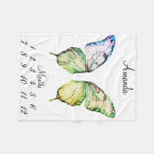 Couverture Polaire Milestone rose papillon ailes Baby Keepsaké (Devant (Horizontal))