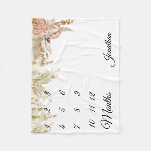Couverture Polaire Milestone Tropical Boho Pampas Terre de basse (Devant)
