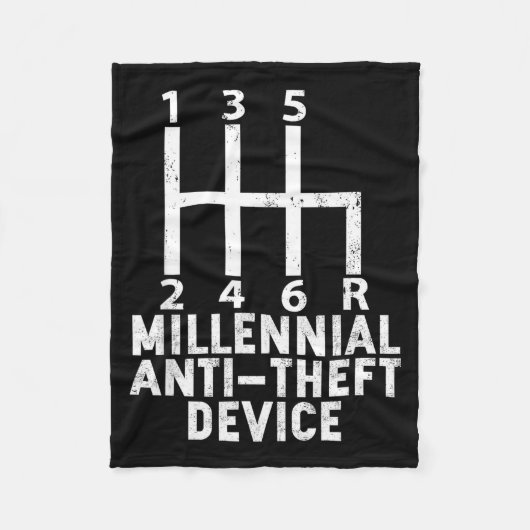 Couverture Polaire Millennial Anti Theft Device _ Funny Stick Shift (Devant)