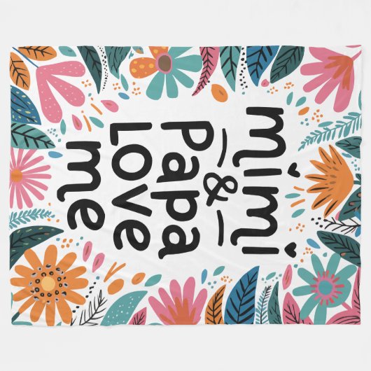 Couverture Polaire Mimi et Papa m'aiment (Devant (Horizontal))