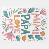 Couverture Polaire Mimi et Papa m'aiment - Floral (Devant (Horizontal))