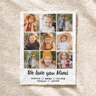 Couverture Polaire MiMi We Love you Hearts Modern Photo Collage