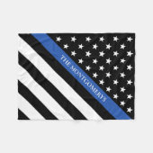 Couverture Polaire Mince Ligne bleue Police Indicateur Nom du monogra (Devant (Horizontal))