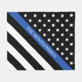 Couverture Polaire Mince Ligne bleue Police Indicateur Nom du monogra (Devant (Horizontal))