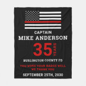 Couverture Polaire Mince ligne rouge personnalisée pompier retraite (Devant)