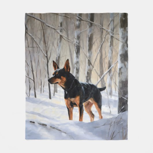 Couverture Polaire Mince Pinscher Laisser Neige Noël (Devant)