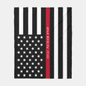 Couverture Polaire Mince Red Line Firefighter Indicateur Monogramme M (Devant)