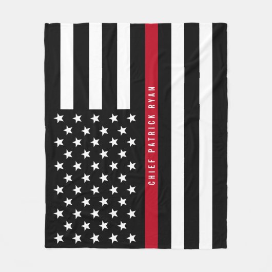 Couverture Polaire Mince Red Line Firefighter Indicateur Monogramme M (Devant)