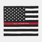 Couverture Polaire Mince Red Line Firefighter Indicateur Monogramme M (Devant (Horizontal))