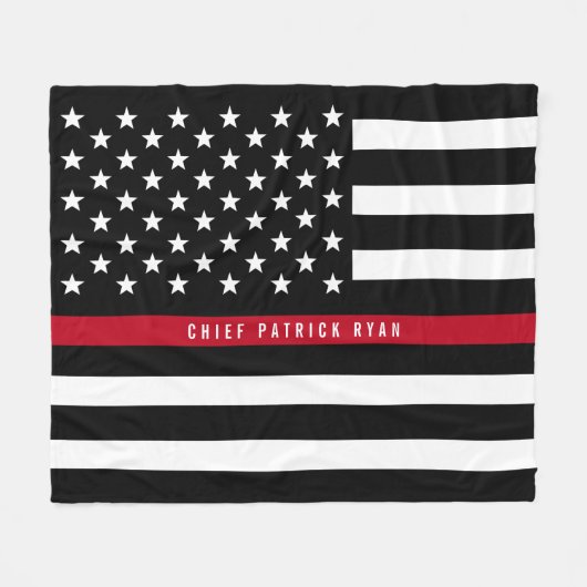 Couverture Polaire Mince Red Line Firefighter Indicateur Monogramme M (Devant (Horizontal))