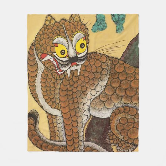 Couverture Polaire Minhwa coréen de Tigres laides (Devant)