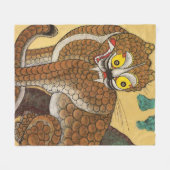 Couverture Polaire Minhwa coréen de Tigres laides (Devant (Horizontal))