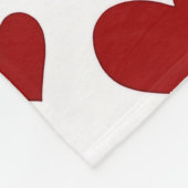 Couverture Polaire Mini, coeur rouge, monogramme arrière - plan blanc (Coin)