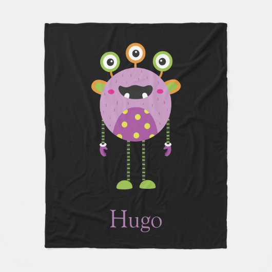 Couverture Polaire mini monstre, mignonne, violet, pépinière (Devant)