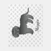 Couverture Polaire Mini noir Goldendoodle dessin animé Chien et nom (Devant)