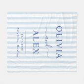 Couverture Polaire Minimal and Chic Blue French Personalized Wedding (Devant (Horizontal))