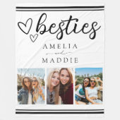 Couverture Polaire Minimal Besties Photo Collage Black and White (Devant)