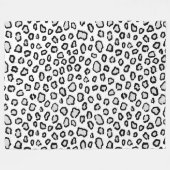 Couverture Polaire Minimal Black & White Snow Leopard Inspired Print (Devant (Horizontal))
