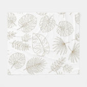 Couverture Polaire Minimal Botanical Line Art Pattern (4) (Devant (Horizontal))