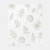 Couverture Polaire Minimal Botanical Line Art Pattern (8) (Devant)