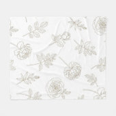 Couverture Polaire Minimal Botanical Line Art Pattern (8) (Devant (Horizontal))