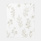 Couverture Polaire Minimal Botanical Line Art Pattern (9) (Devant)