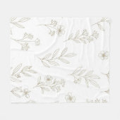 Couverture Polaire Minimal Botanical Line Art Pattern (9) (Devant (Horizontal))