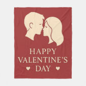 Couverture Polaire Minimal Couple Silhouette Romantic Valentines Cozy (Devant)