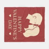 Couverture Polaire Minimal Couple Silhouette Romantic Valentines Cozy (Devant (Horizontal))