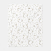 Couverture Polaire Minimal Female Face Line Pattern (2) (Devant)