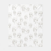 Couverture Polaire Minimal Female Face Line Pattern (3) (Devant)