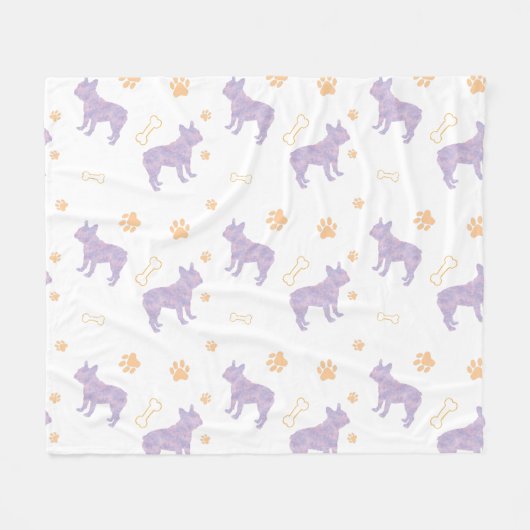 Couverture Polaire Minimal mint french bulldog Silhouette blanket (Devant (Horizontal))