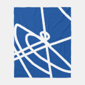 Couverture Polaire Minimalisme Abstrait Blanc Lignes Bleues Blanche (Devant)