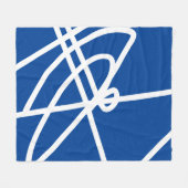 Couverture Polaire Minimalisme Abstrait Blanc Lignes Bleues Blanche (Devant (Horizontal))